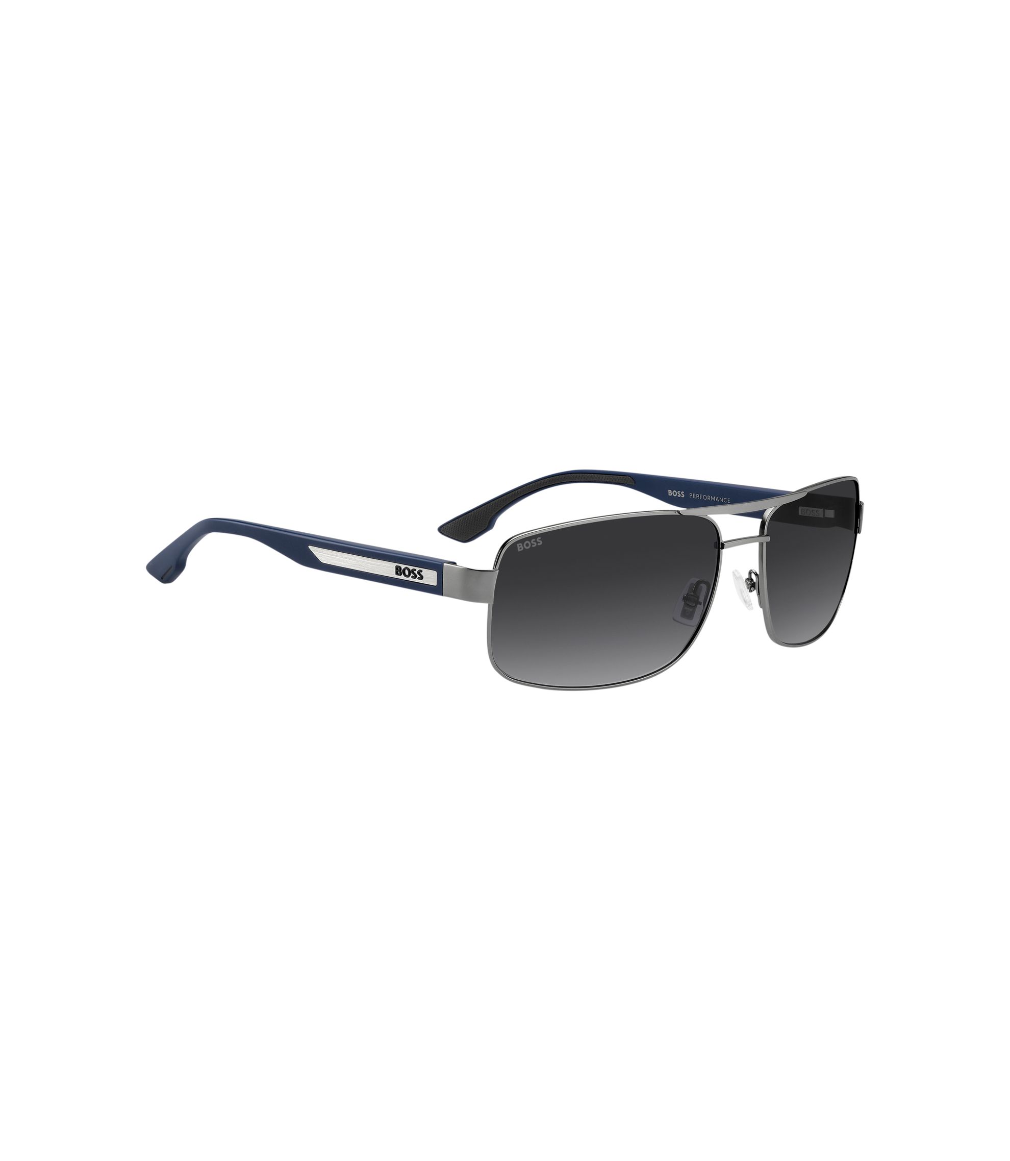 BOSS - Double-bridge sunglasses with blue temples