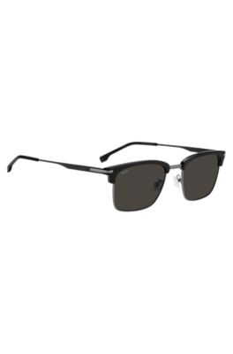 Gafas de sol de acetato negro con detalles de acero, Assorted-Pre-Pack