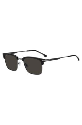 Gafas de sol de acetato negro con detalles de acero, Assorted-Pre-Pack