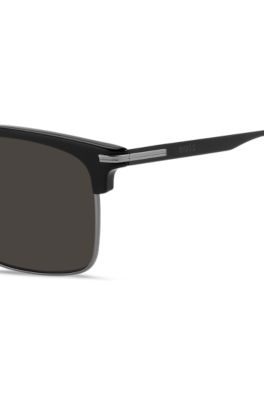 Gafas de sol de acetato negro con detalles de acero, Assorted-Pre-Pack