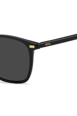 Black-acetate sunglasses with temple logo, Assorted-Pre-Pack