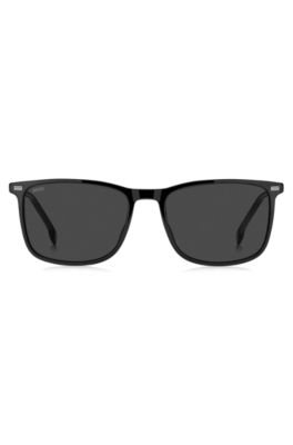 Black-acetate sunglasses with temple logo, Assorted-Pre-Pack