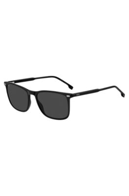 Black-acetate sunglasses with temple logo, Assorted-Pre-Pack