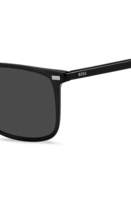 Black-acetate sunglasses with temple logo, Assorted-Pre-Pack