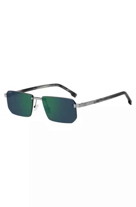 Rimless sunglasses with colored lenses and Double B monogram