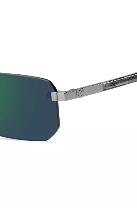 Rimless sunglasses with colored lenses and Double B monogram
