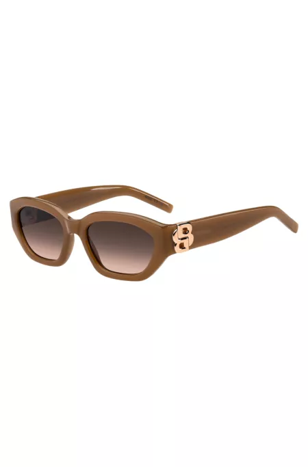 Tan-acetate sunglasses with Double B monogram