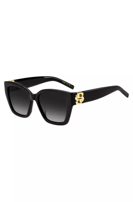 Black-acetate sunglasses with Double B monogram