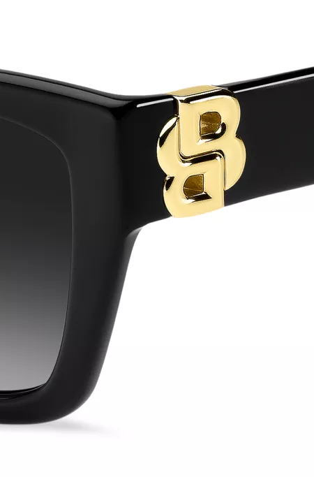 Black-acetate sunglasses with Double B monogram