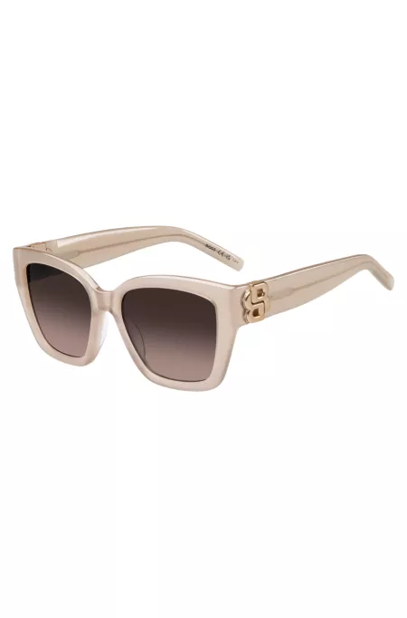 Nude-acetate sunglasses with Double B monogram