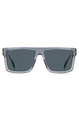 Gafas de sol azul transparente con placa con logo, Assorted-Pre-Pack