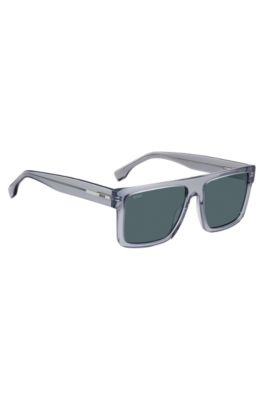 Gafas de sol azul transparente con placa con logo, Assorted-Pre-Pack