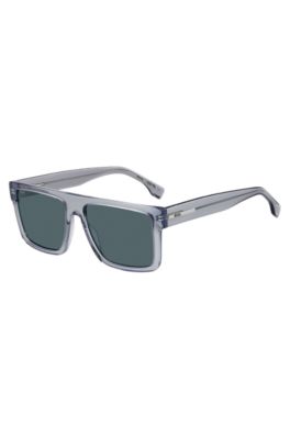 Gafas de sol azul transparente con placa con logo, Assorted-Pre-Pack