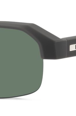 Gray sunglasses with temple insert and logo, Assorted-Pre-Pack