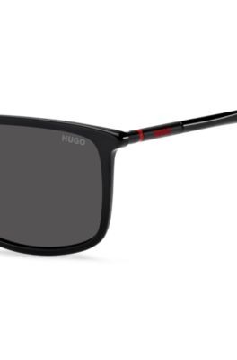 Black acetate sunglasses with tubular temples, Assorted-Pre-Pack
