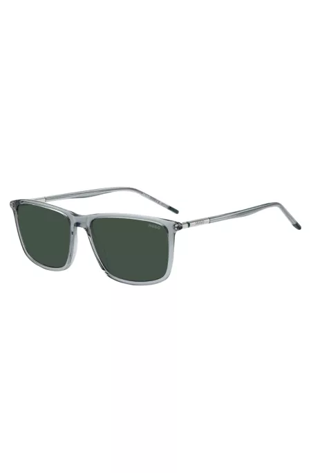 Tubular-temple sunglasses in transparent acetate