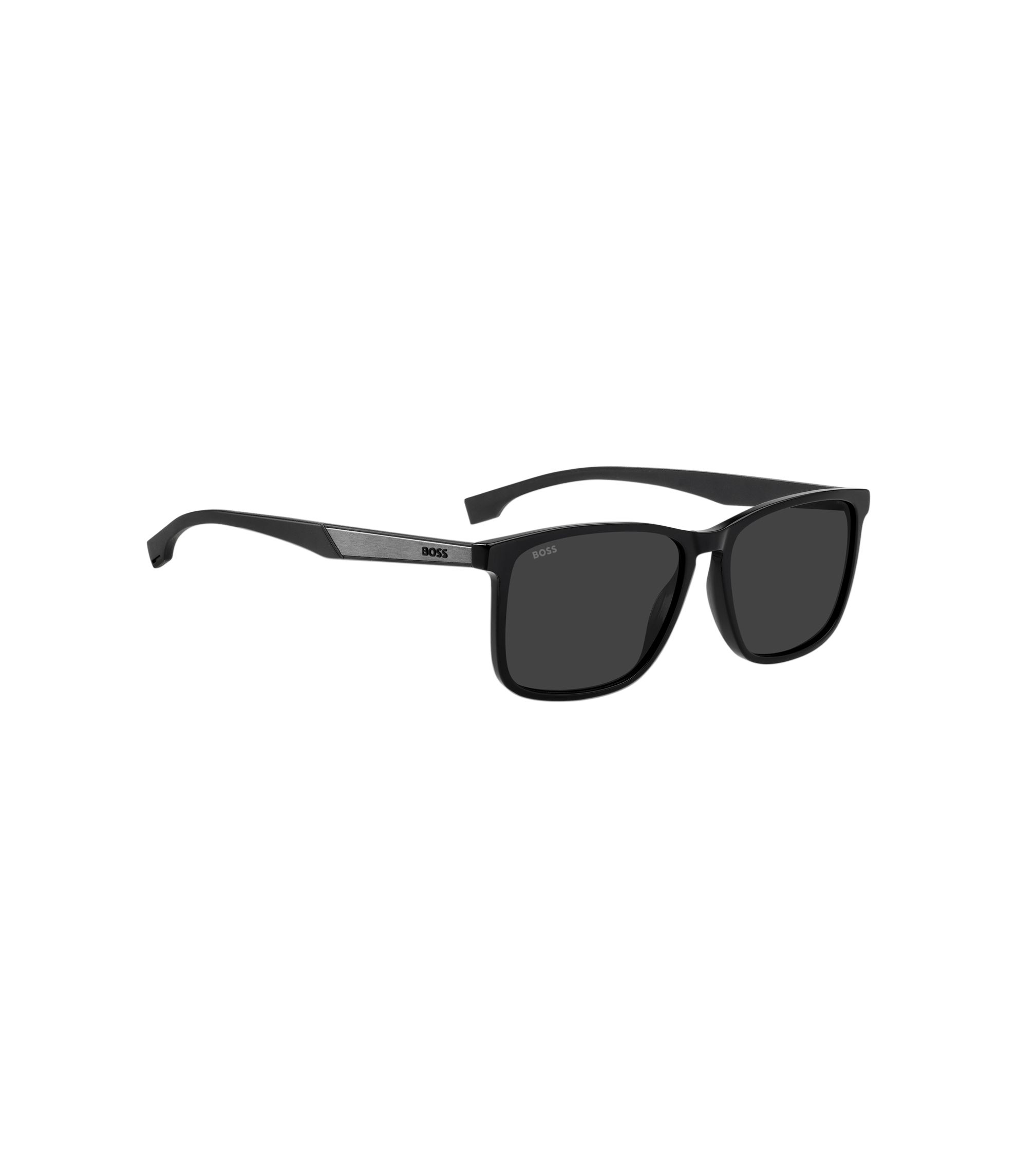 BOSS - Black sunglasses with metallic temple inserts