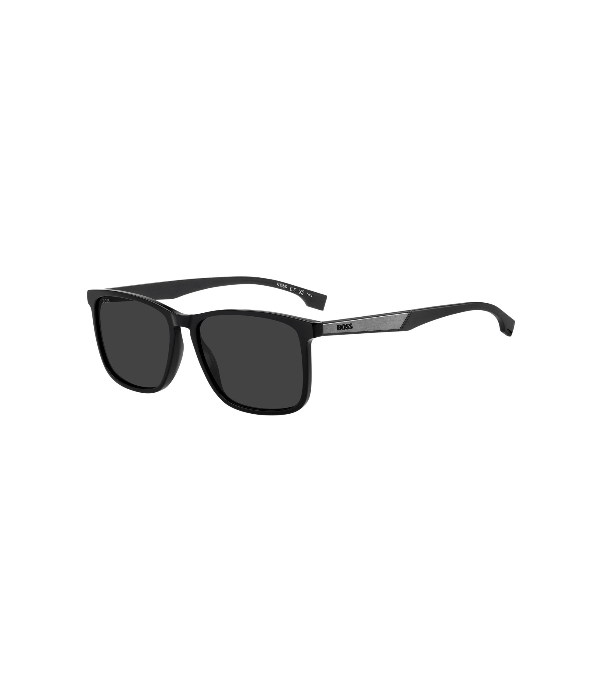 BOSS - Black sunglasses with metallic temple inserts