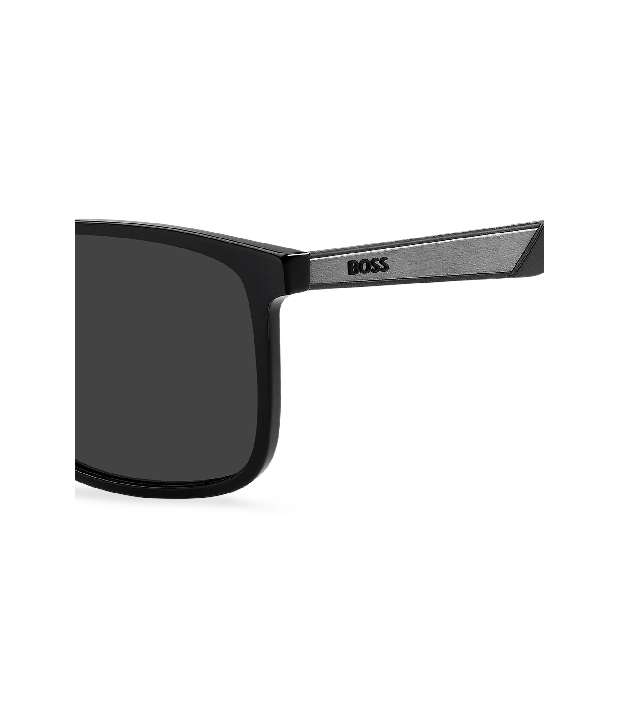 BOSS - Black sunglasses with metallic temple inserts