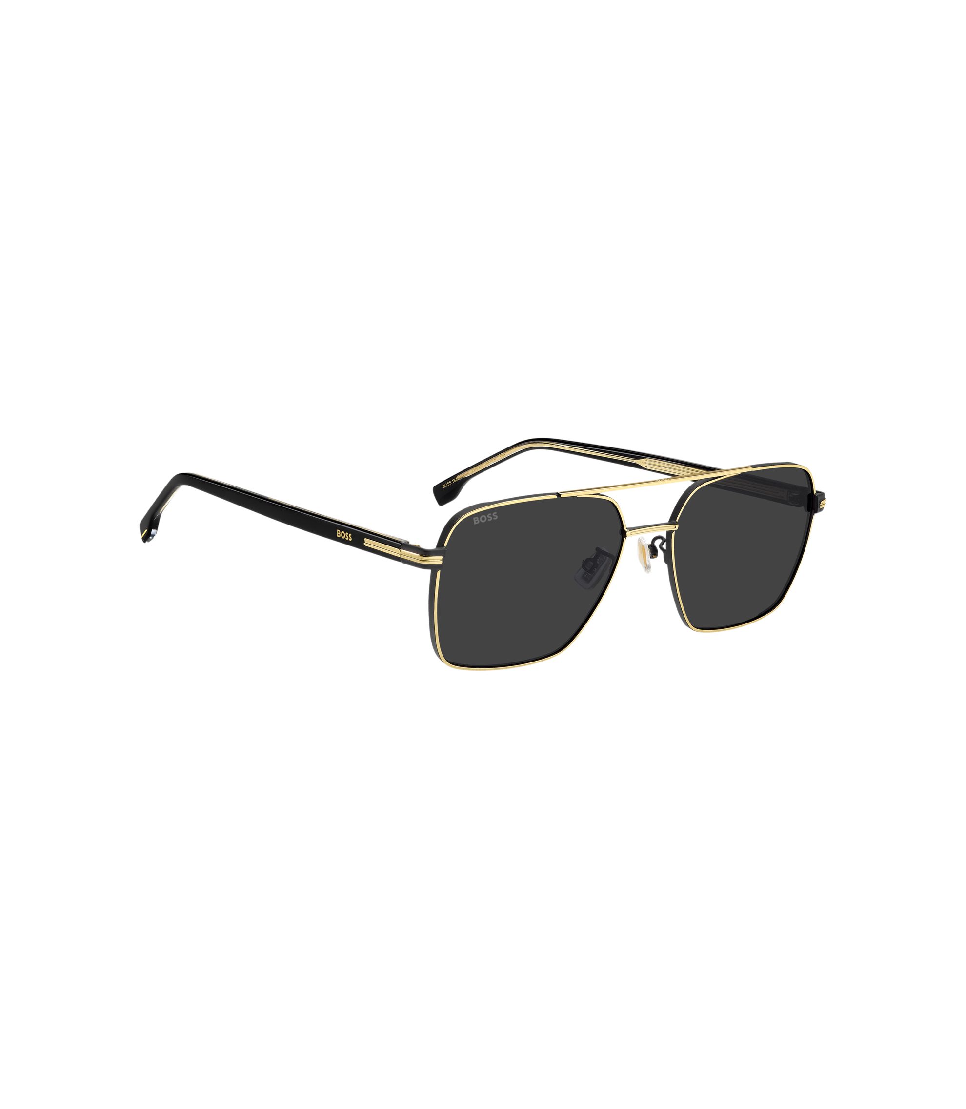BOSS - Gold-tone double-bridge sunglasses with black-acetate  display picture 1