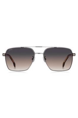 Contrast-temple sunglasses with double bridge, Assorted-Pre-Pack