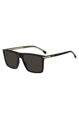 Black acetate sunglasses with gold-tone trims, Assorted-Pre-Pack