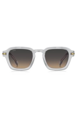 Clear-acetate sunglasses with temple stripe, Assorted-Pre-Pack
