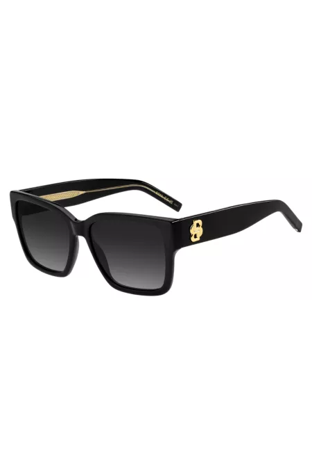 Black-acetate sunglasses with Double B monogram