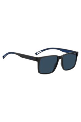 Gafas de sol de acetato negro con detalles azules, Assorted-Pre-Pack