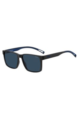 Gafas de sol de acetato negro con detalles azules, Assorted-Pre-Pack