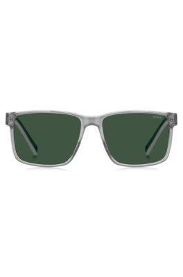 Clear-acetate sunglasses with white and green details, Assorted-Pre-Pack
