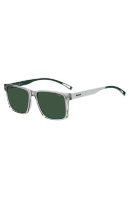Clear-acetate sunglasses with white and green details, Assorted-Pre-Pack