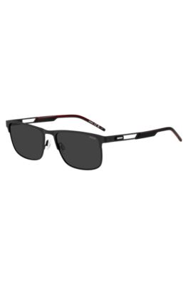 Black sunglasses with rubber logo, Assorted-Pre-Pack