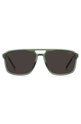 Green-acetate sunglasses with cut-out temples, Assorted-Pre-Pack