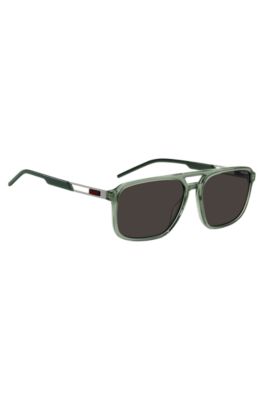 Green-acetate sunglasses with cut-out temples, Assorted-Pre-Pack
