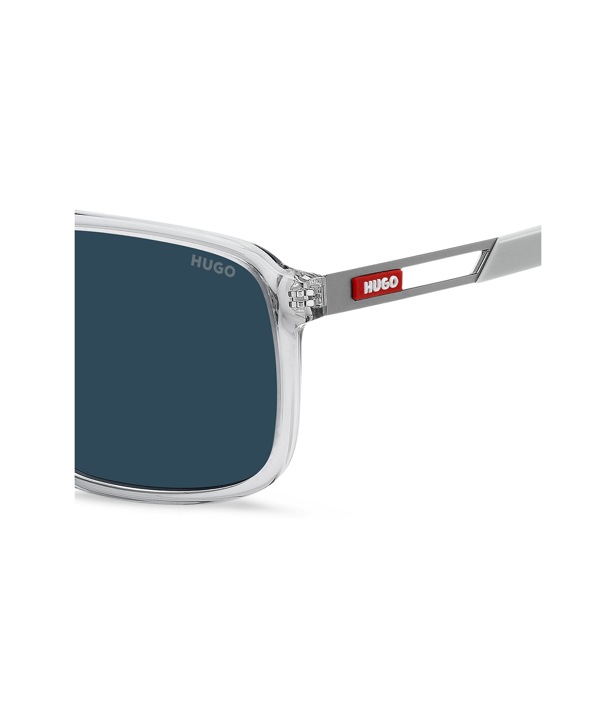 HUGO - Clear-acetate sunglasses with rubber logo