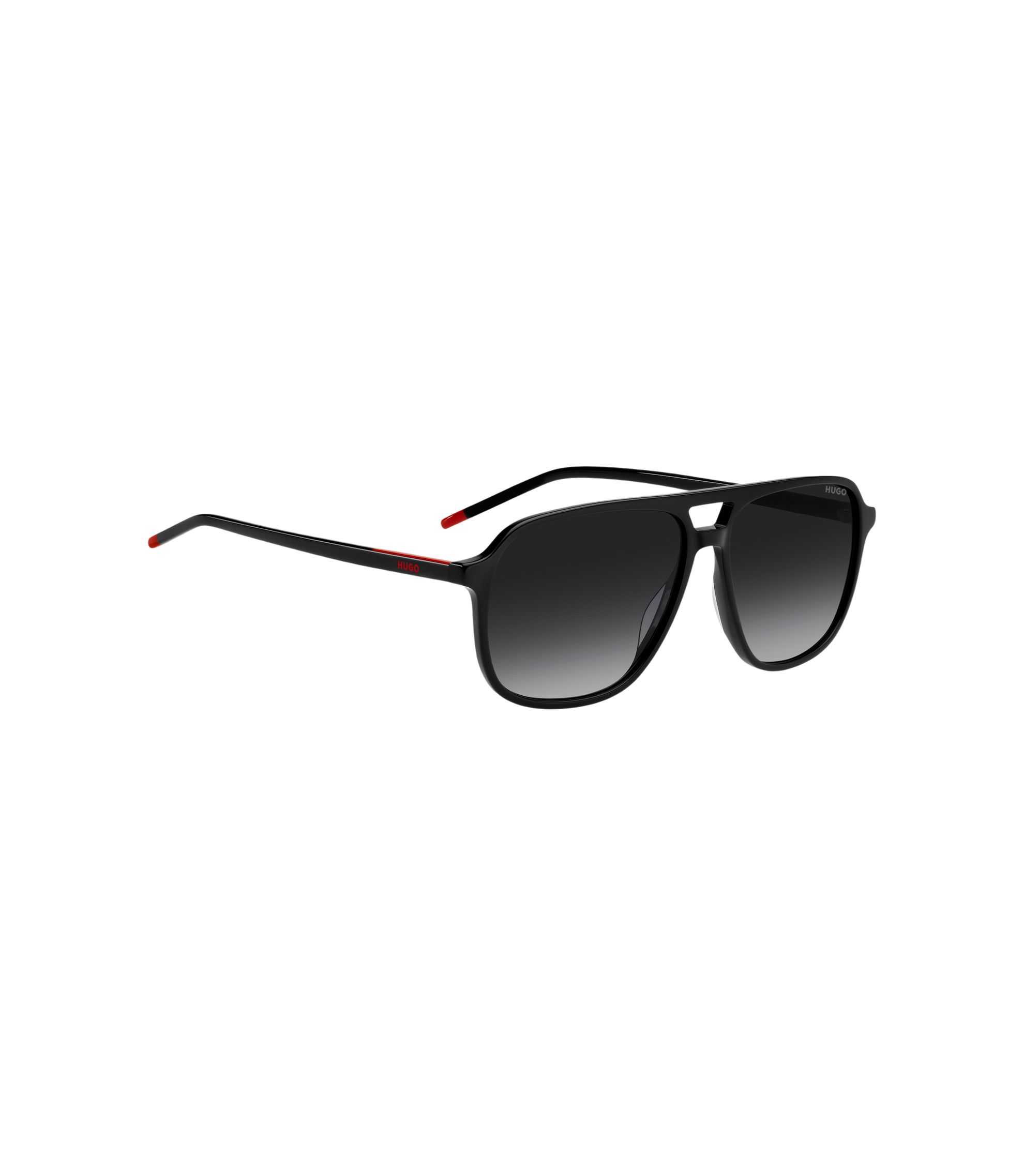 BOSS BD-2 美品 HUGO - Black acetate sunglasses with double bridge