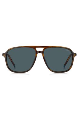 Gafas de sol de acetato con motivo de concha y puente doble, Assorted-Pre-Pack