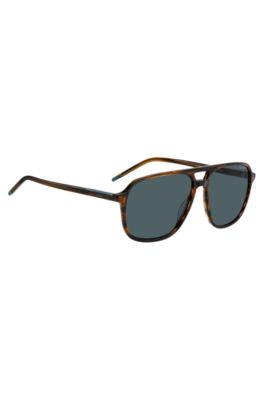Horn-acetate sunglasses with double bridge, Assorted-Pre-Pack