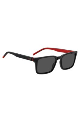 Black sunglasses with patterned temples, Assorted-Pre-Pack