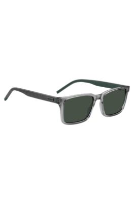 Transparent-gray sunglasses with patterned temples, Assorted-Pre-Pack