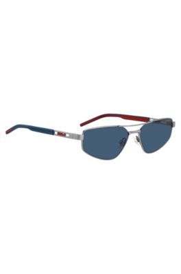 Gafas de sol con puente doble y logo perforado, Assorted-Pre-Pack