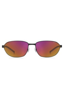 Gafas de sol de metal negro con logo perforado, Assorted-Pre-Pack