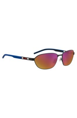 Gafas de sol de metal negro con logo perforado, Assorted-Pre-Pack