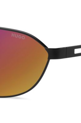 Gafas de sol de metal negro con logo perforado, Assorted-Pre-Pack