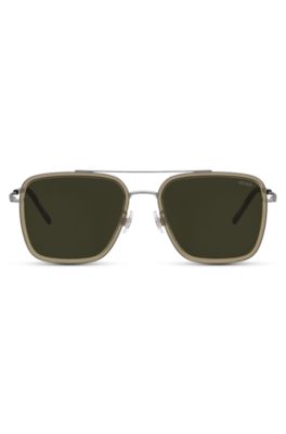 Brown acetate sunglasses with metal trims, Assorted-Pre-Pack