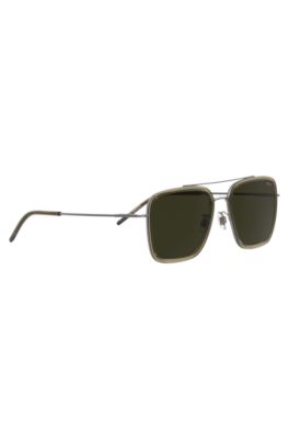 Brown acetate sunglasses with metal trims, Assorted-Pre-Pack