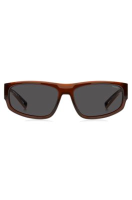 Brown acetate sunglasses with cut-out details, Assorted-Pre-Pack