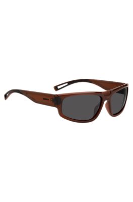 Brown acetate sunglasses with cut-out details, Assorted-Pre-Pack