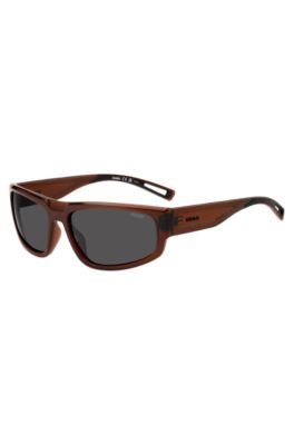 Brown acetate sunglasses with cut-out details, Assorted-Pre-Pack